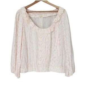 Anthropologie Leifsdottir Blouse pink/cream print size 6